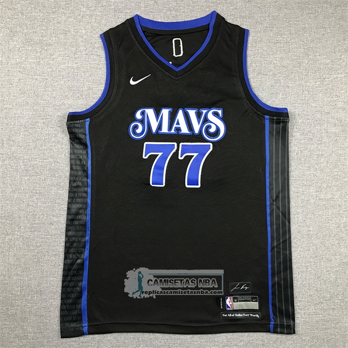 Camiseta Nino Dallas Mavericks Luka Doncic NO 77 Ciudad 2023-24 Azul